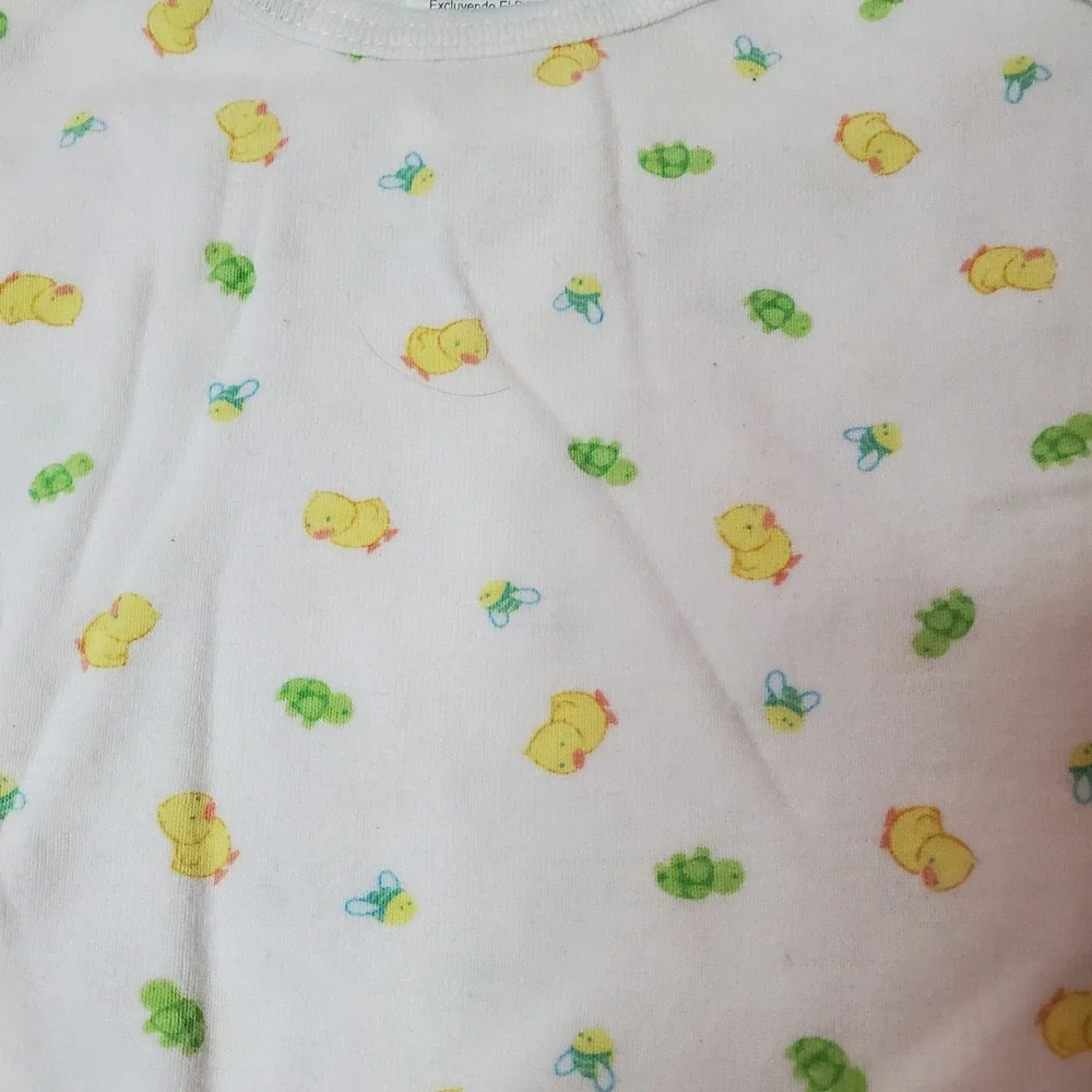 Tykes Carter's Baby vintage White Duck Turtle‎ Bee Short Sleeve Bodysuit 3-6M